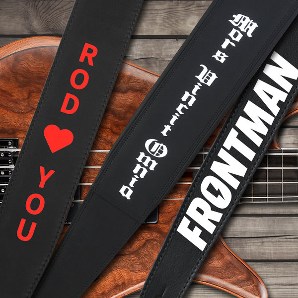 Guitar strap / bass strap with letter vinyl print / personalized / individualized