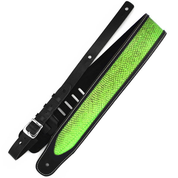 Luxury Special Green Mamba Guitar Strap #1060