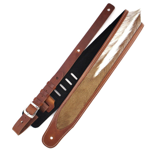 Luxury Special Springbok Brown / Natural Guitar Strap #1066